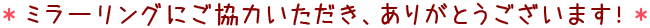 ＊ミラーリングにご協力いただき、ありがとうございます！＊